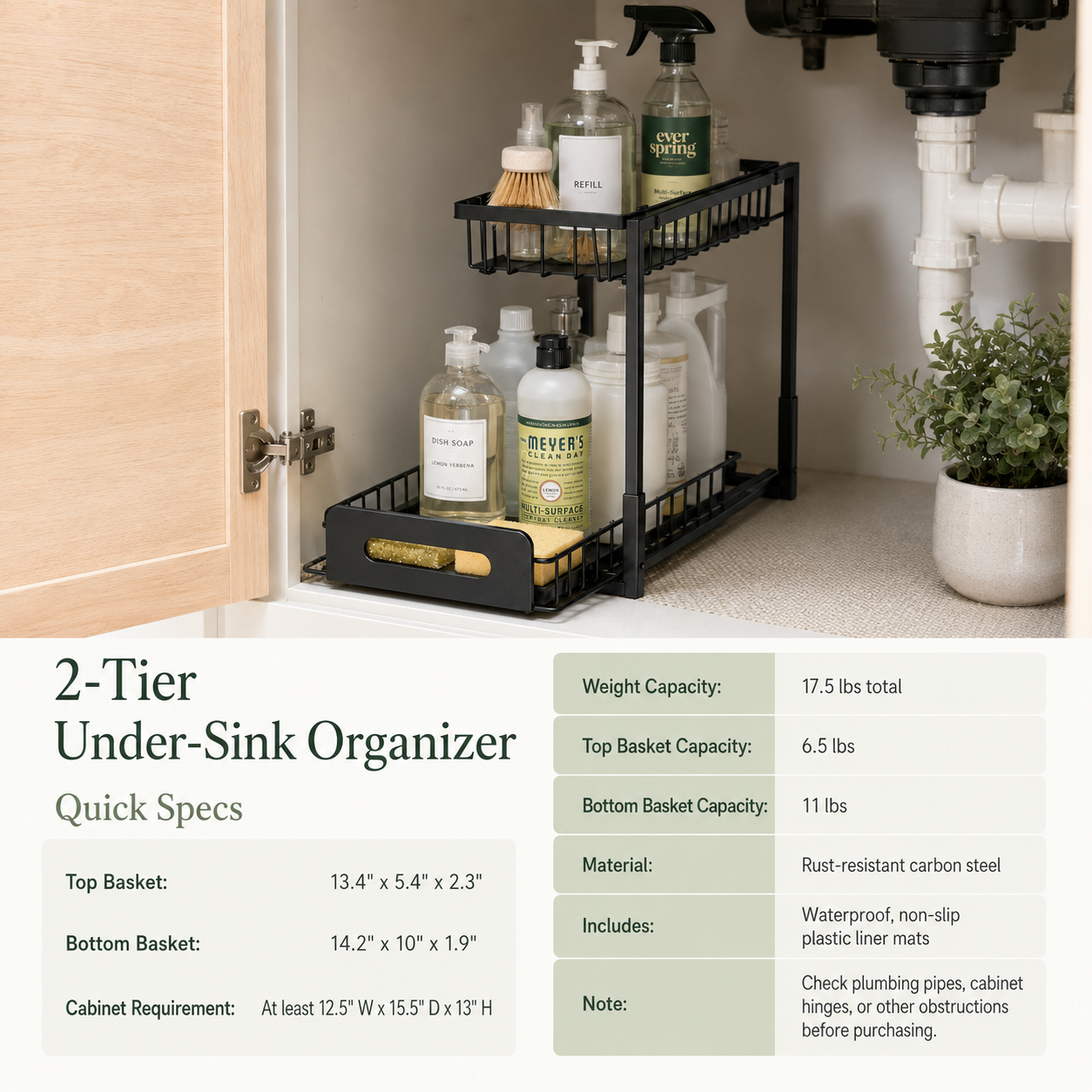 Pull-Out Under Sink Organizer | Simarka