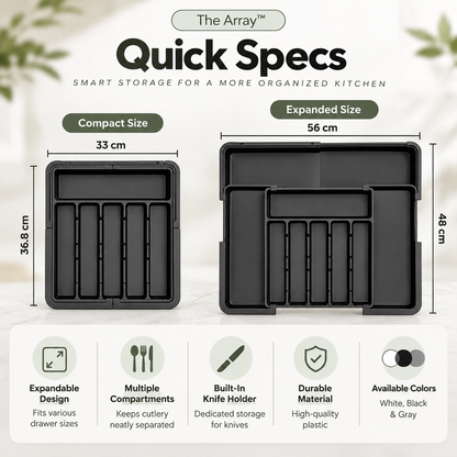 The Array™ Expandable Cutlery Organizer