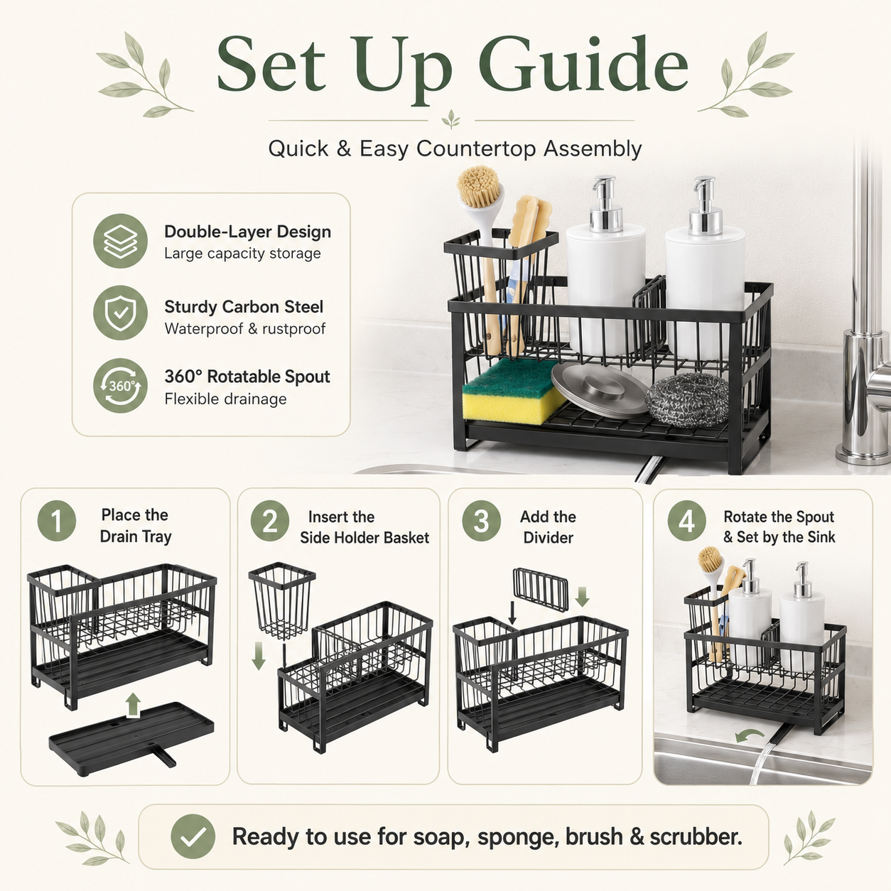 Kitchen Sink Caddy Organizer