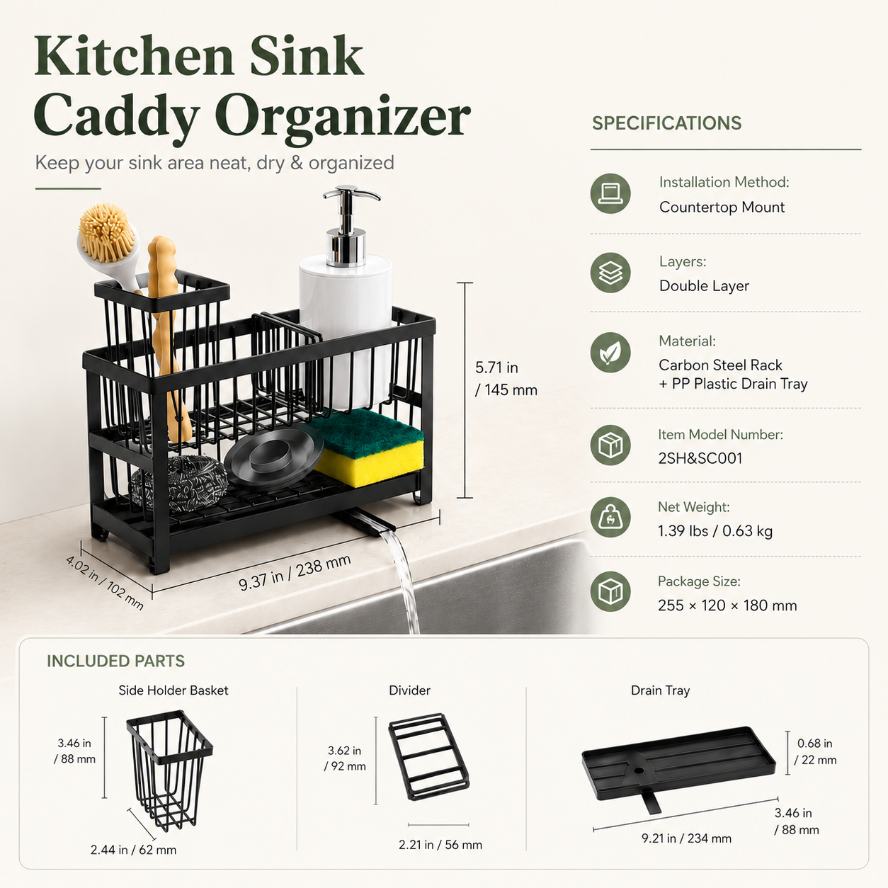 Kitchen Sink Caddy Organizer