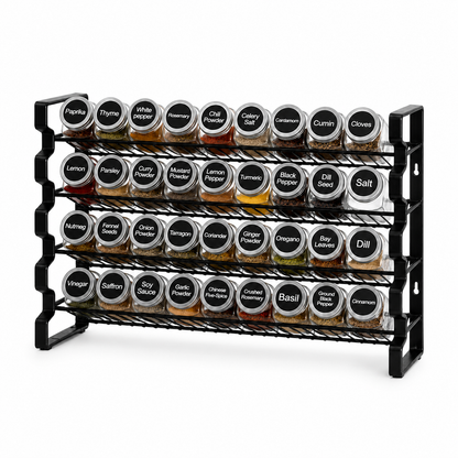 23×16 Spice Rack Organizer with 36 Glass Jars